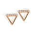 Gold Triangle with Stones Earrings